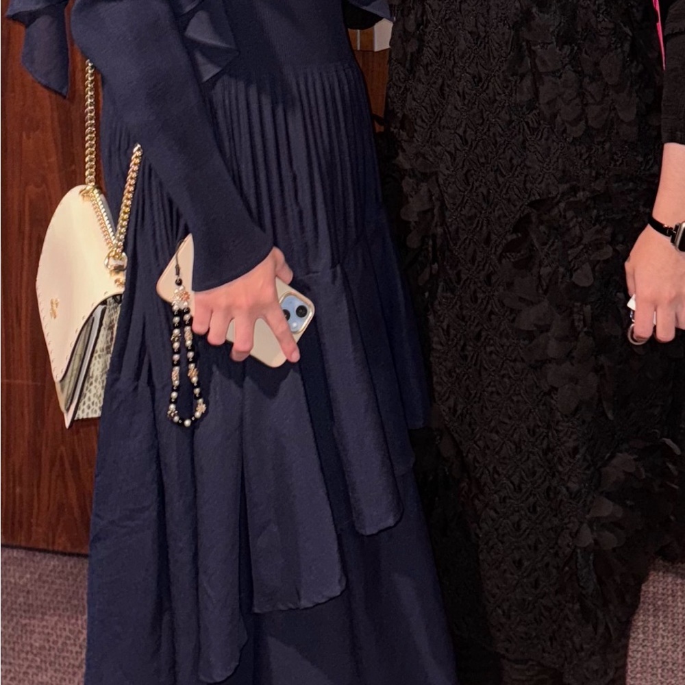 Navy Ruffled Tiered Maxi Dress - - Picture 3 of 3